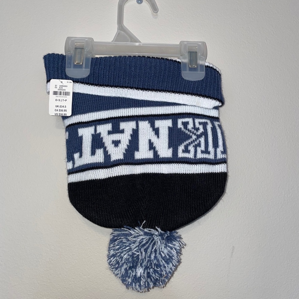 Pink Nation Blue and White Beanie